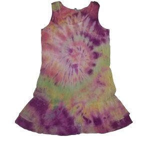St. John's Bay Girls Tie Dye Multicolor Purple Sleeveless Swim Dress Size Large